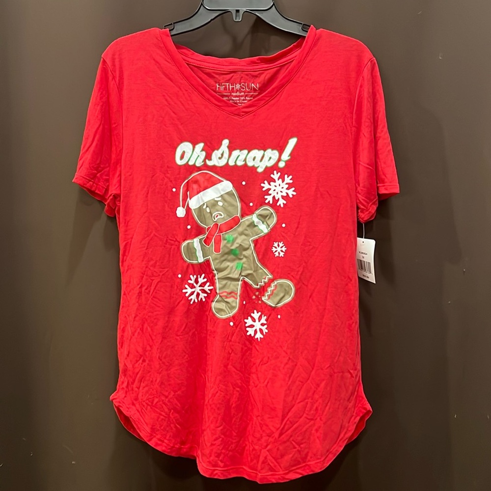 Fifth Sun, Gingerbread Man T-Shirt, Soft, Size Medium - NWT